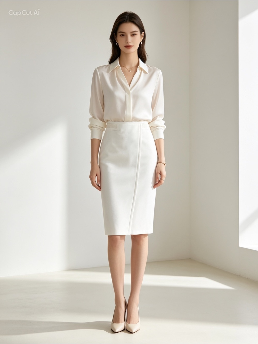 Boss Hugo Boss Crisp White Pencil Skirt - Classic Office Skirt